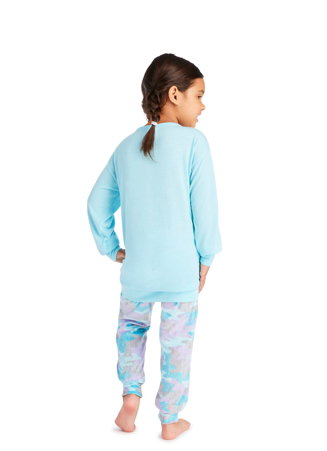 Jellifish Kids, Girls Aqua Cat Pajama Set (Aqua)