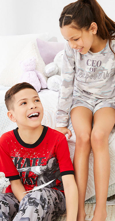 Boy and Girl wearing Jellifish Kids Pjs