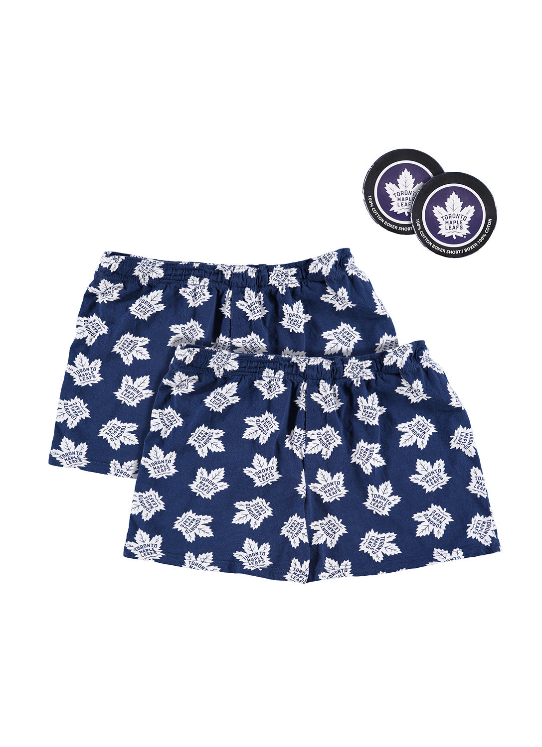 Pair of mens boxers with Toronto Maple Leafs print (blue)