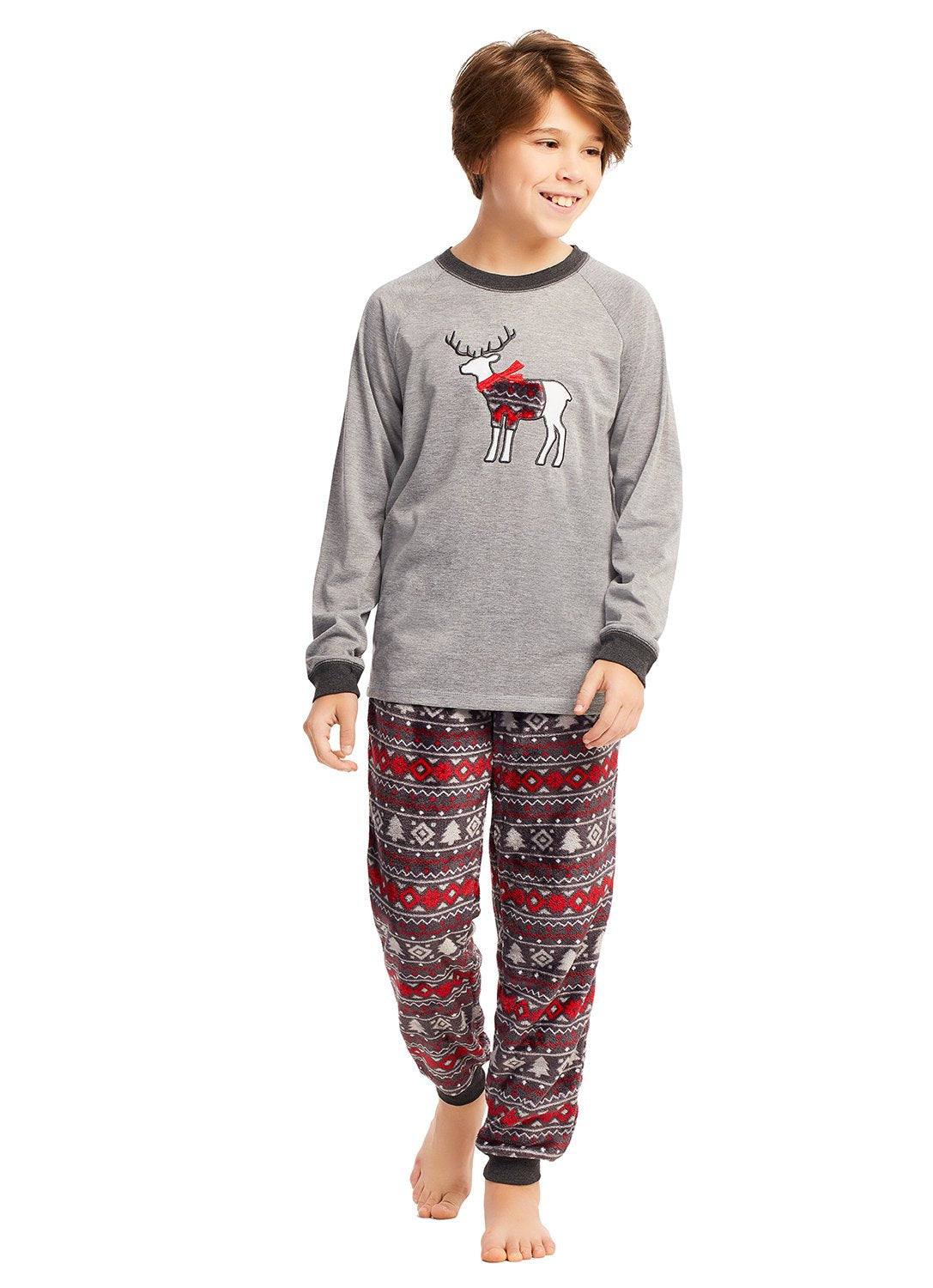 Boys Grey Deer Family Sleepwear Pajama Set