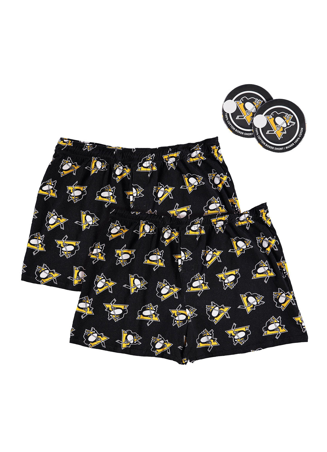 Pair of mens boxers with Pittsburgh Penguins print (black)