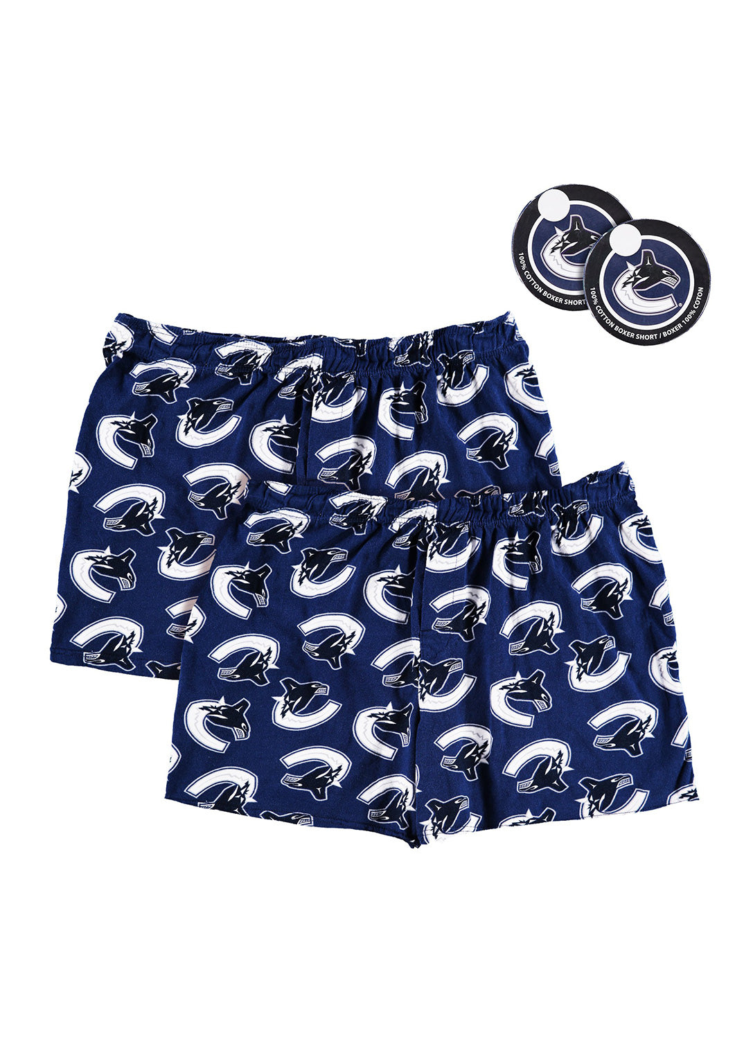 Pair of mens boxers with Vancouver Canucks print (blue)
