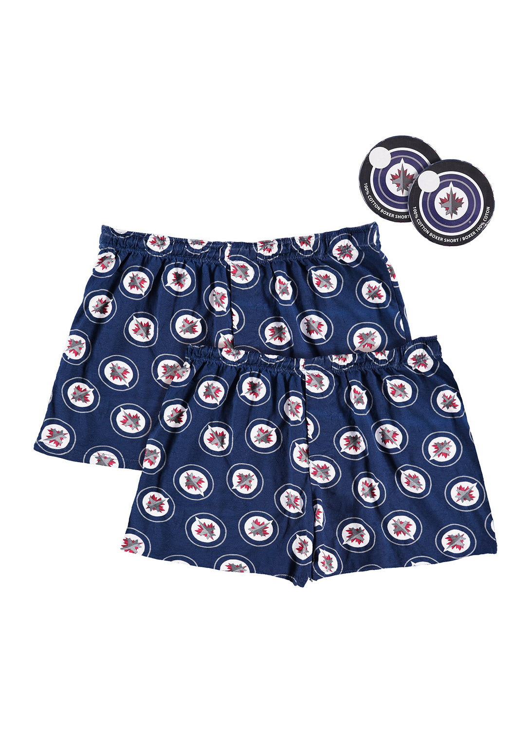 Pair of mens boxers with Winnipeg Jets print (blue)