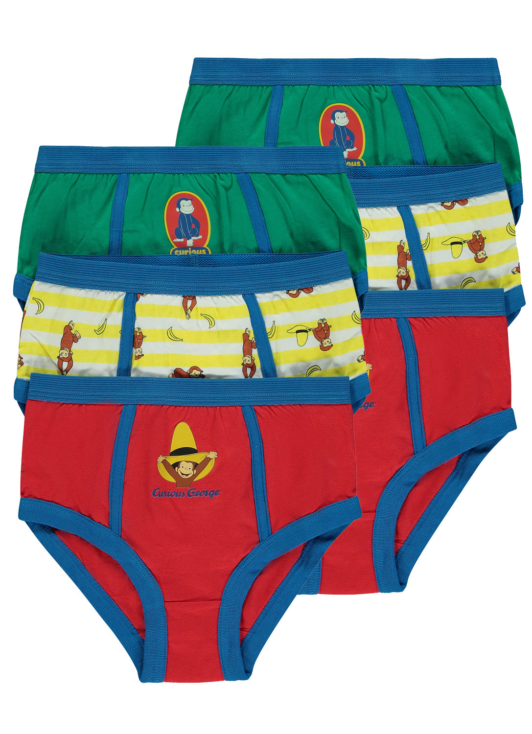 Boys Curious George Cotton Underwear - 6 Pack