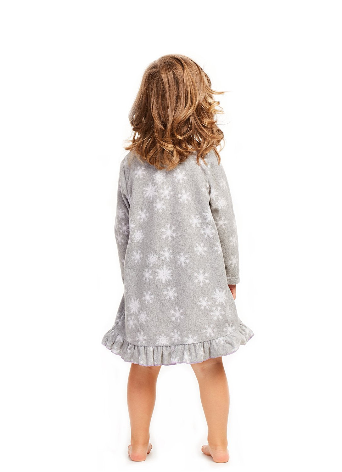 Back view Little Girl wearing Frozen 2 Gray Sleep Gown