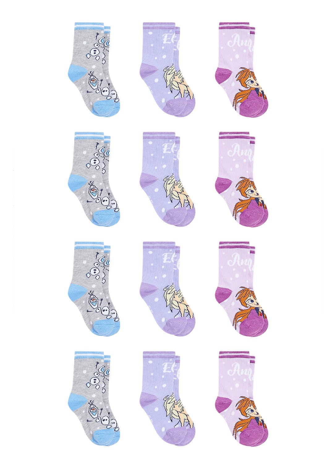 12 Girls Socks with Frozen 2 motifs