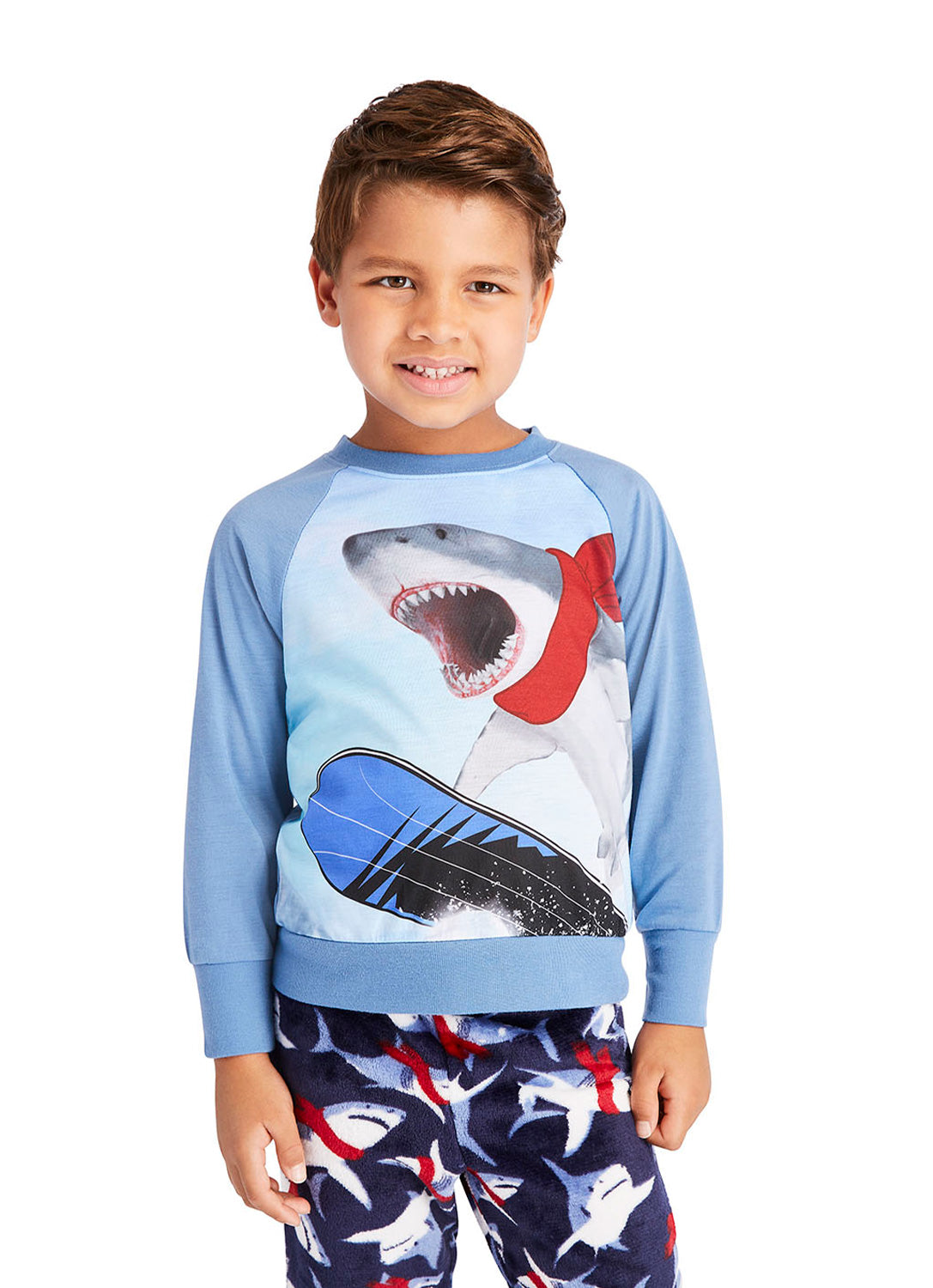 Boys Blue Shark Pajama Set