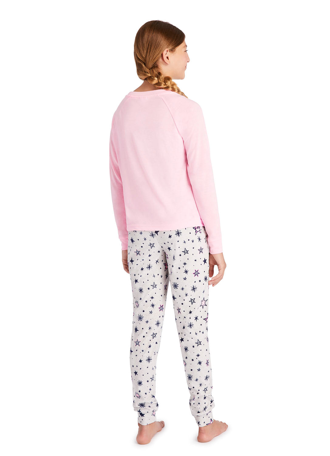 Back view Teen wearing a Pajama Set (Koala pink print)