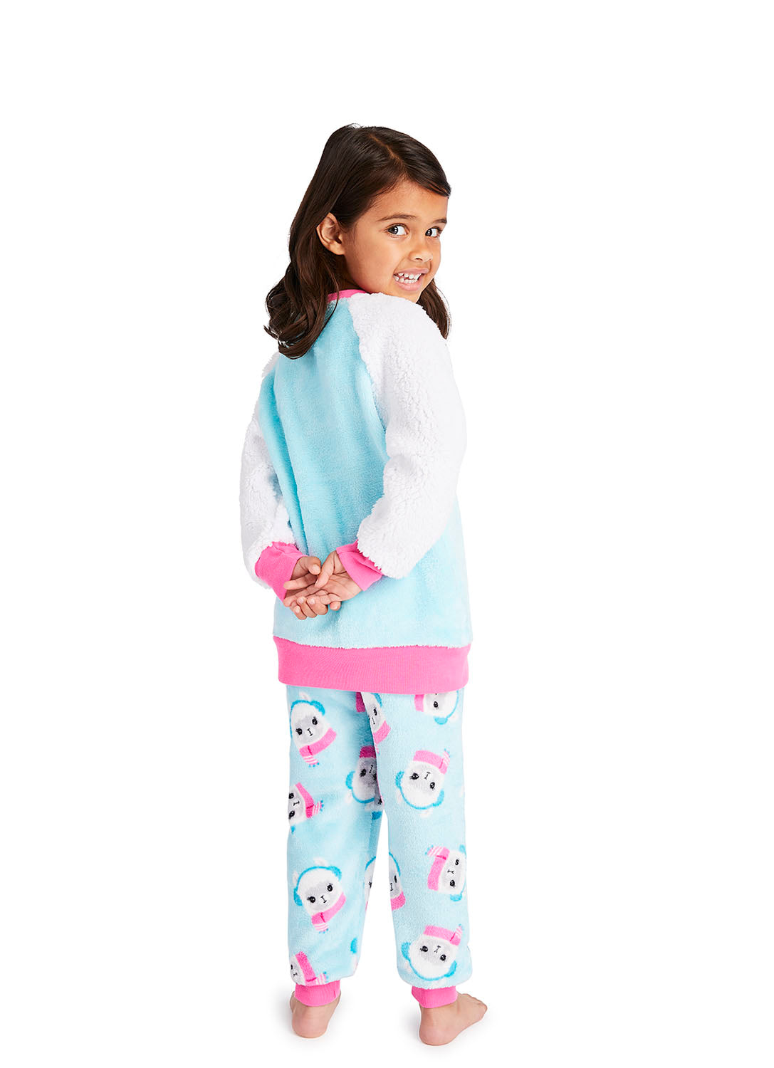Girls Aqua Llama Pajama Set