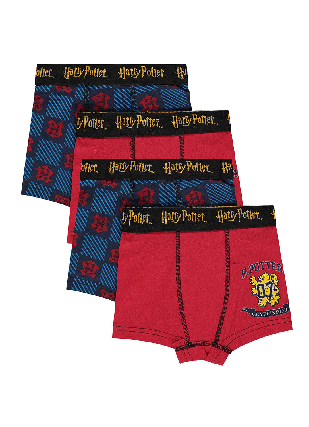 4 Underwear Harry Potter for Boys in 2 colours with pattern and print