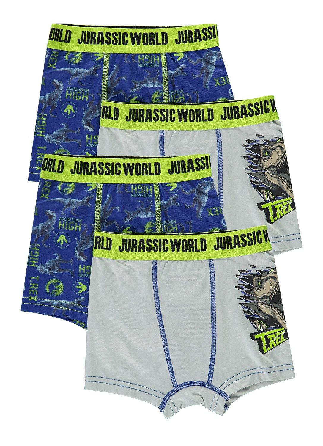 4 Boxers in 2 colours for Boys with Jurassic World