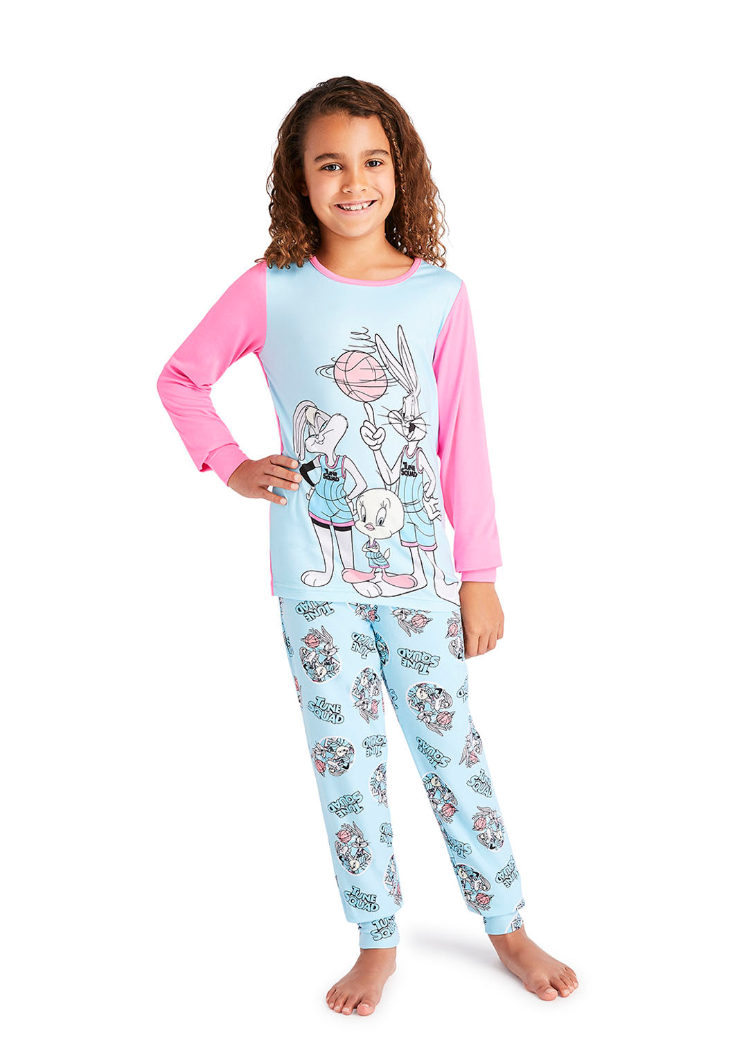 Girl wearing Space Jam 2 Pajama Set