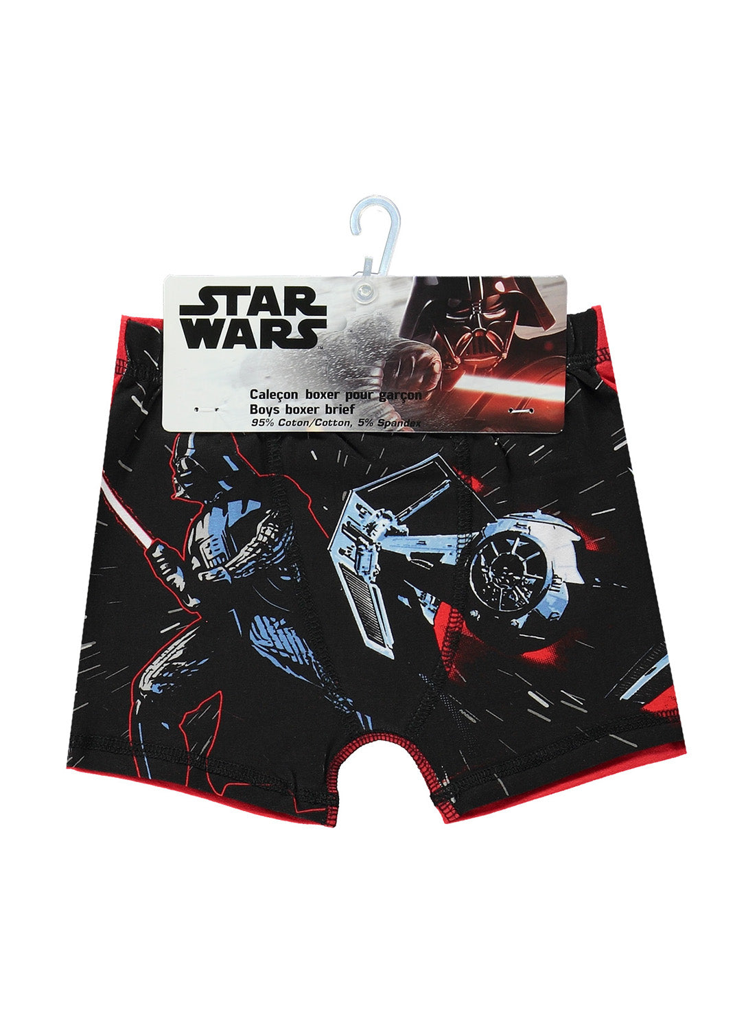 Package Boys Black Boxers with Star Wars print