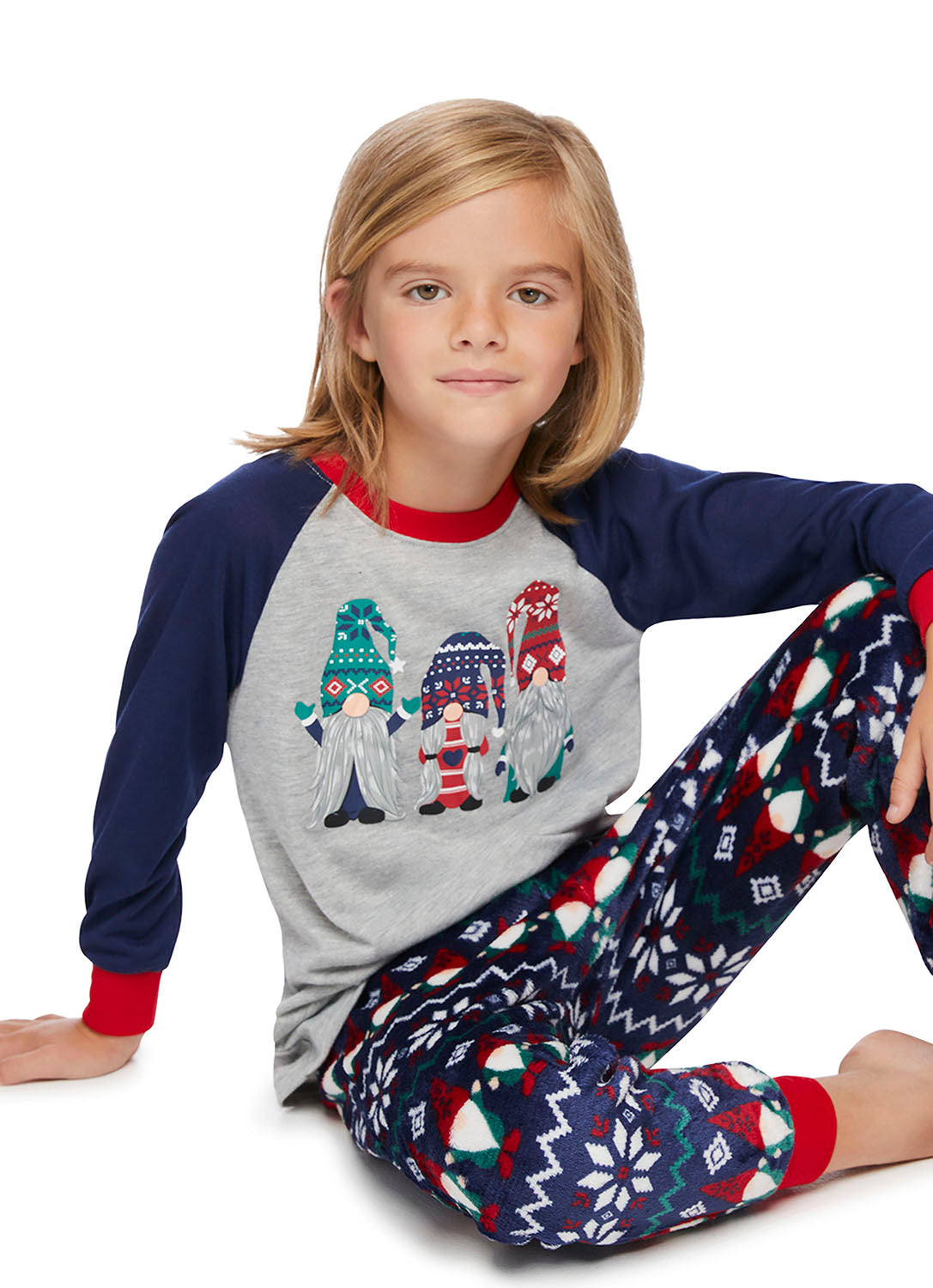 Unisex Kids Grey Gnomes Pajama Set
