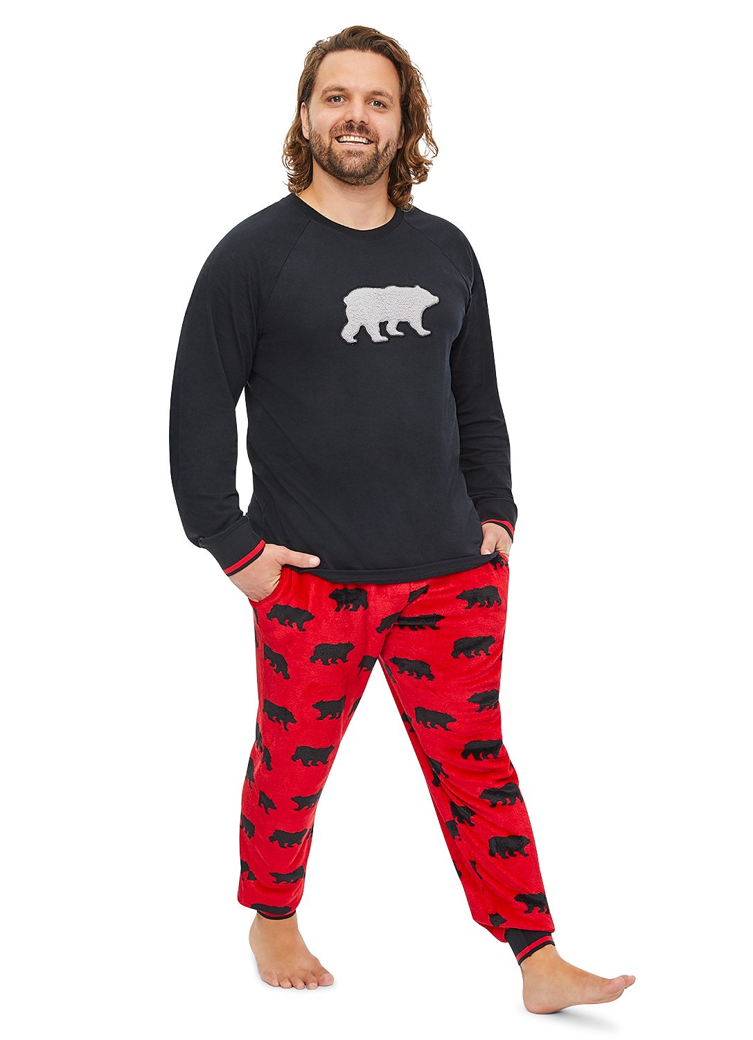 Hommes Black Bear Famille Sleepwear Pajama Set