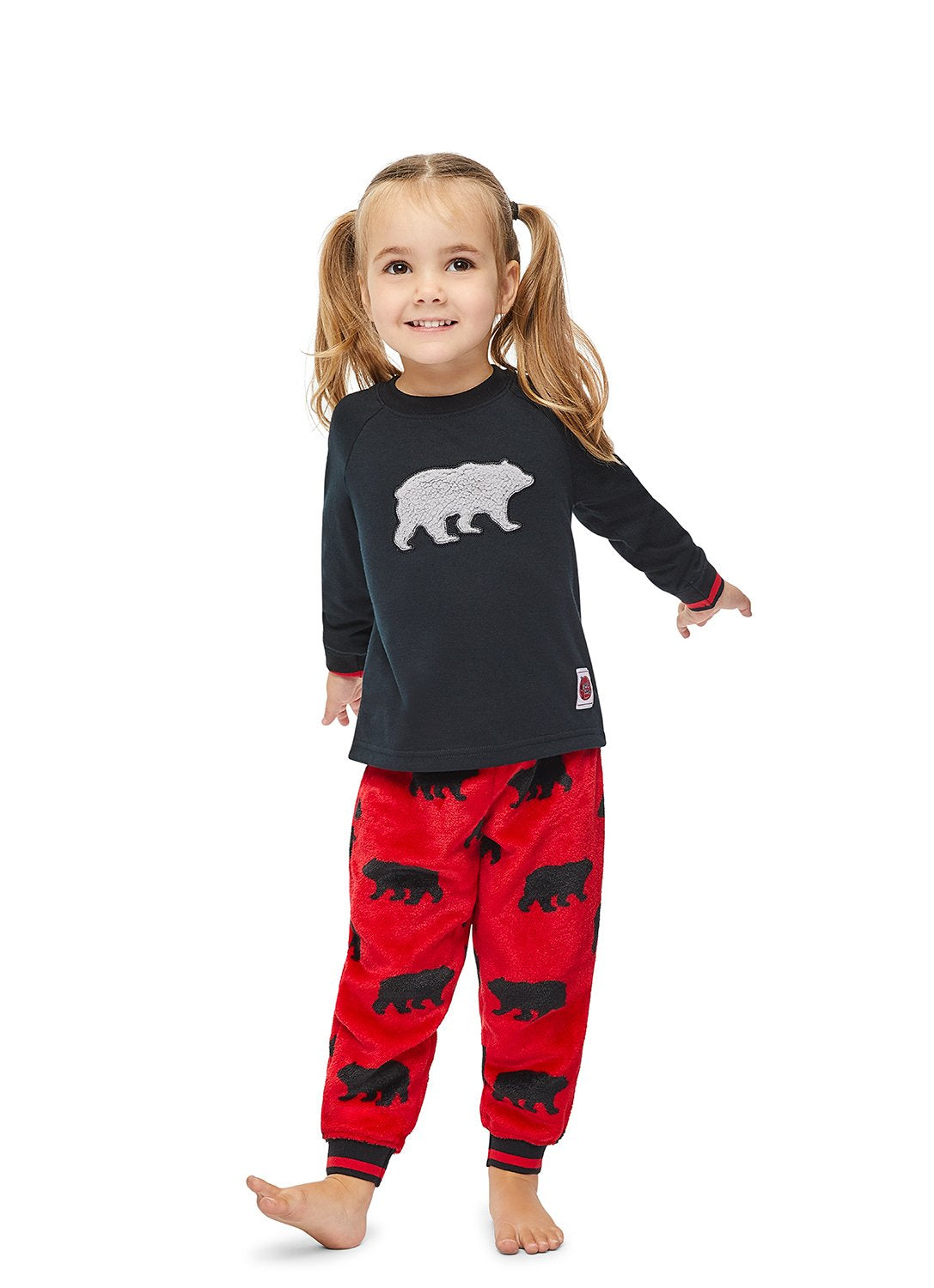 Unisex Black Bear Family Sleepwear Pajama Set