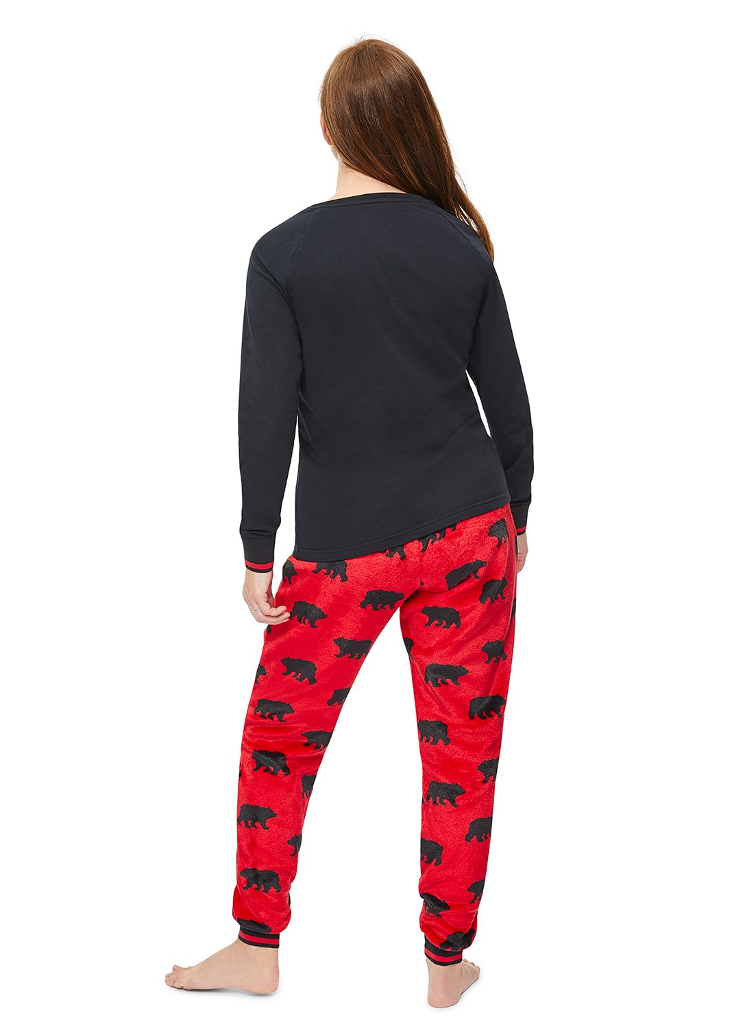 Womens Black Bear Family Sleepwear Pajama Set