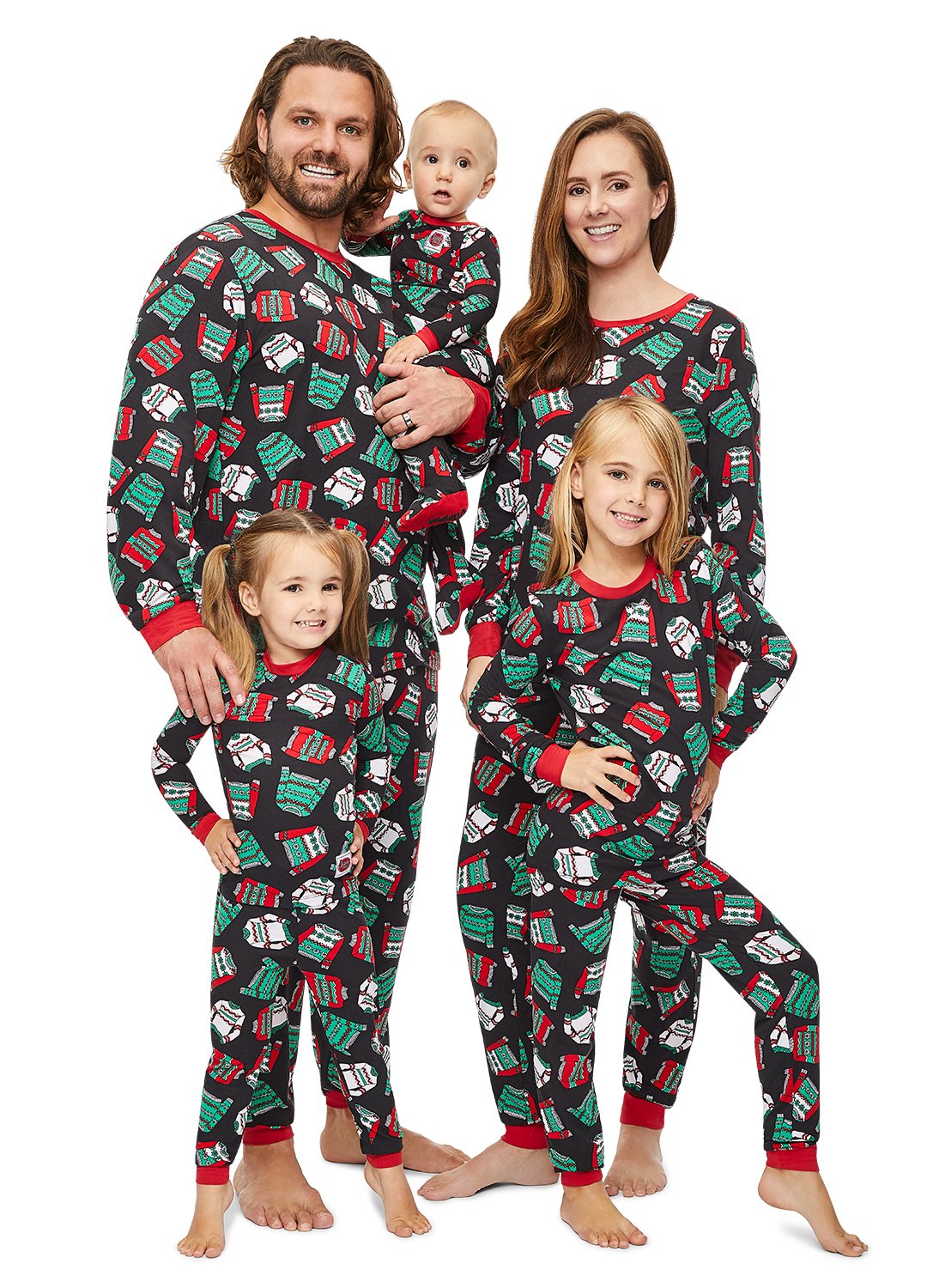 Family wearing Black Sweater Pajama Set