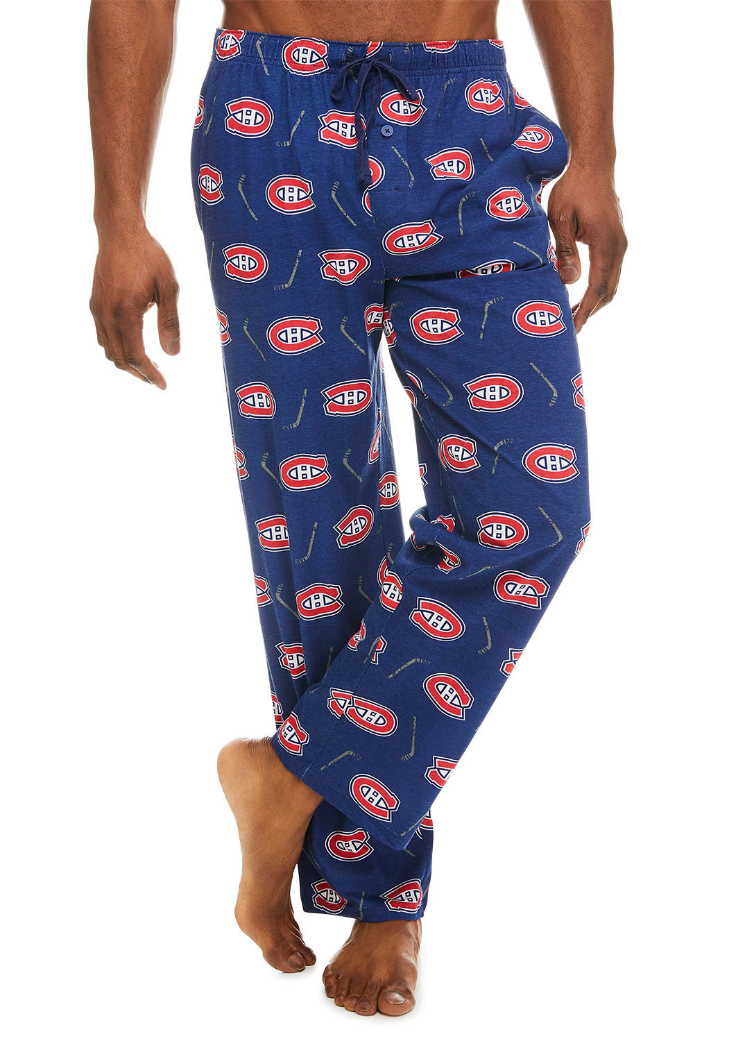 Man wearing Sleep Pant Canadiens print (Blue)