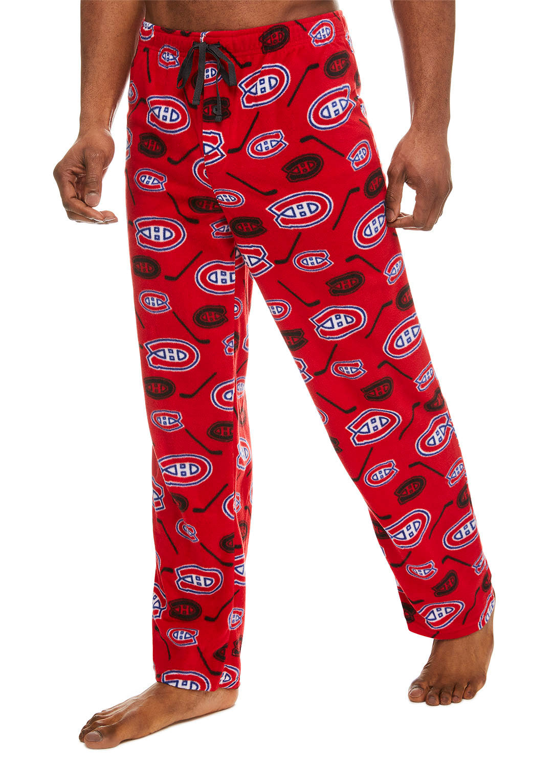 Man wearing Sleep Pant Canadiens print logo (Red)