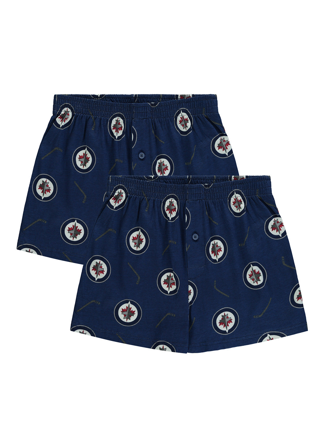 Pair of mens boxers with Winnipeg Jets print (navy)