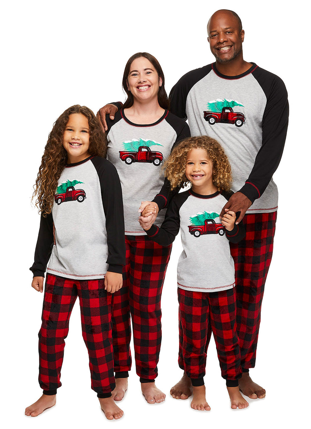 Family wearing Red Truck Pajama Set