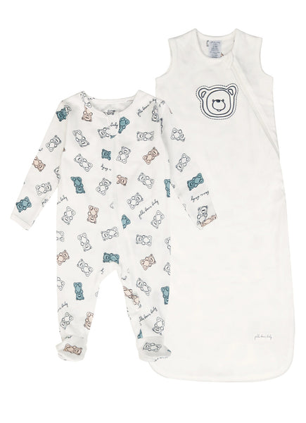 Baby Boy Bear Cute Print Sleeveless Jumpsuit, Infant Newborn