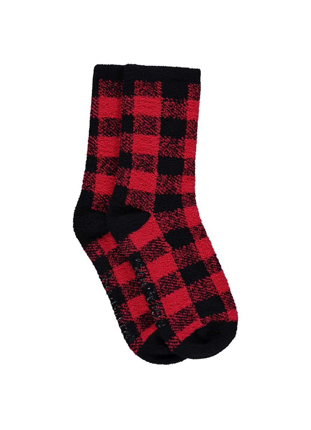 Mens Red Plaid Family Sleepwear Socks