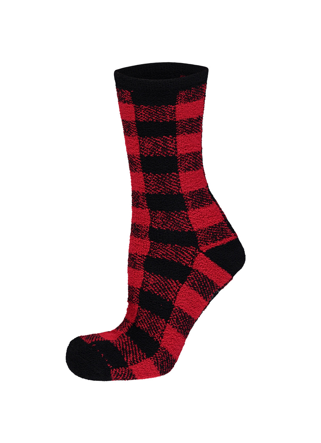 Mens Red Plaid Family Sleepwear Socks