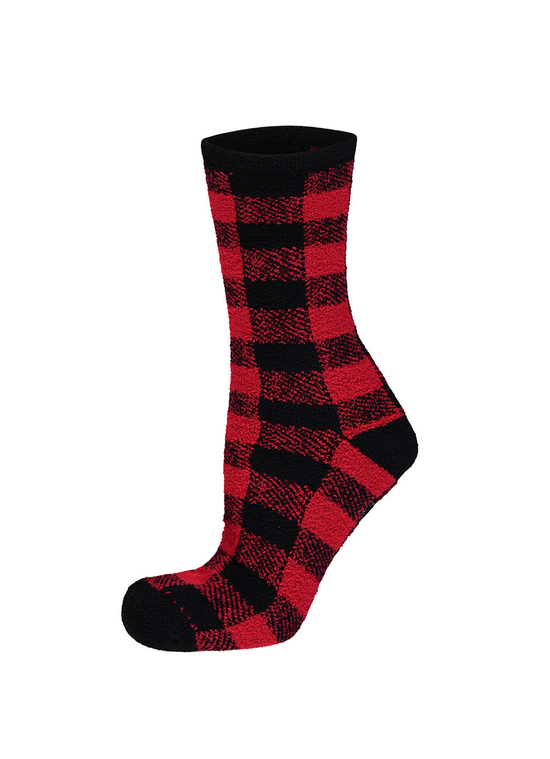 Womens Red Plaid Family Sleepwear Socks