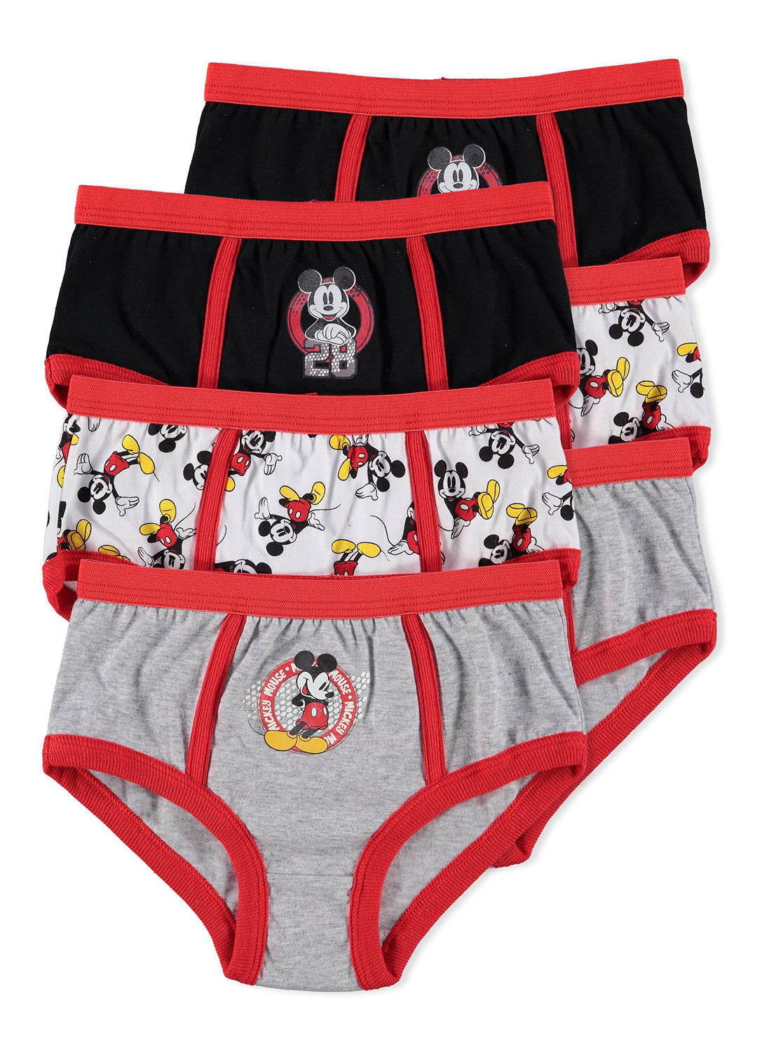 6 Boys briefs with Mickey Mouse prints