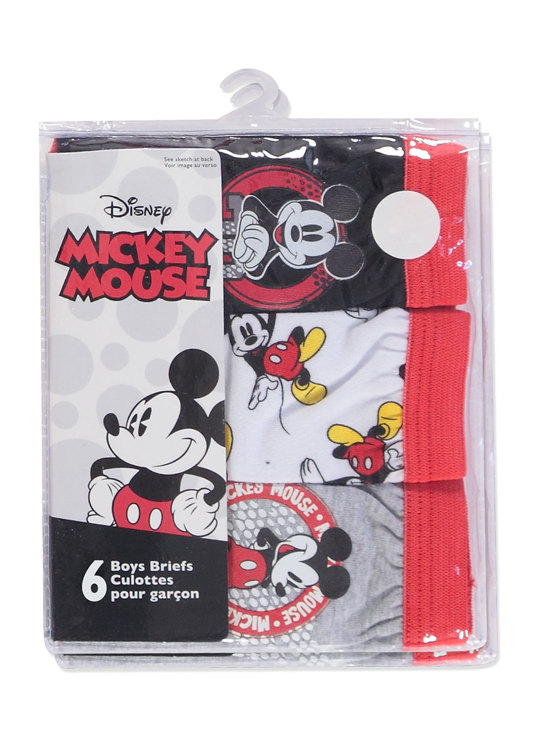 Package 6 Boys briefs with Mickey Mouse prints